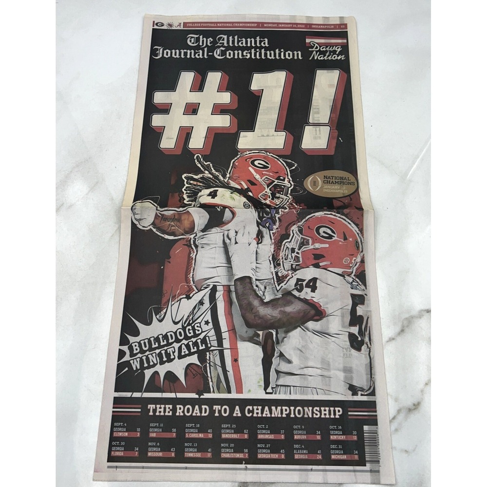 AJC Newspaper 2021 Georgia Bulldogs National Champions UGA Dawgs
